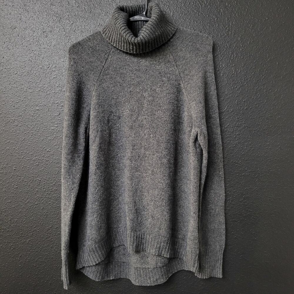 J.Crew Wool Alpaca Blend Turtleneck Sweater Small Gray Oversized Cozy